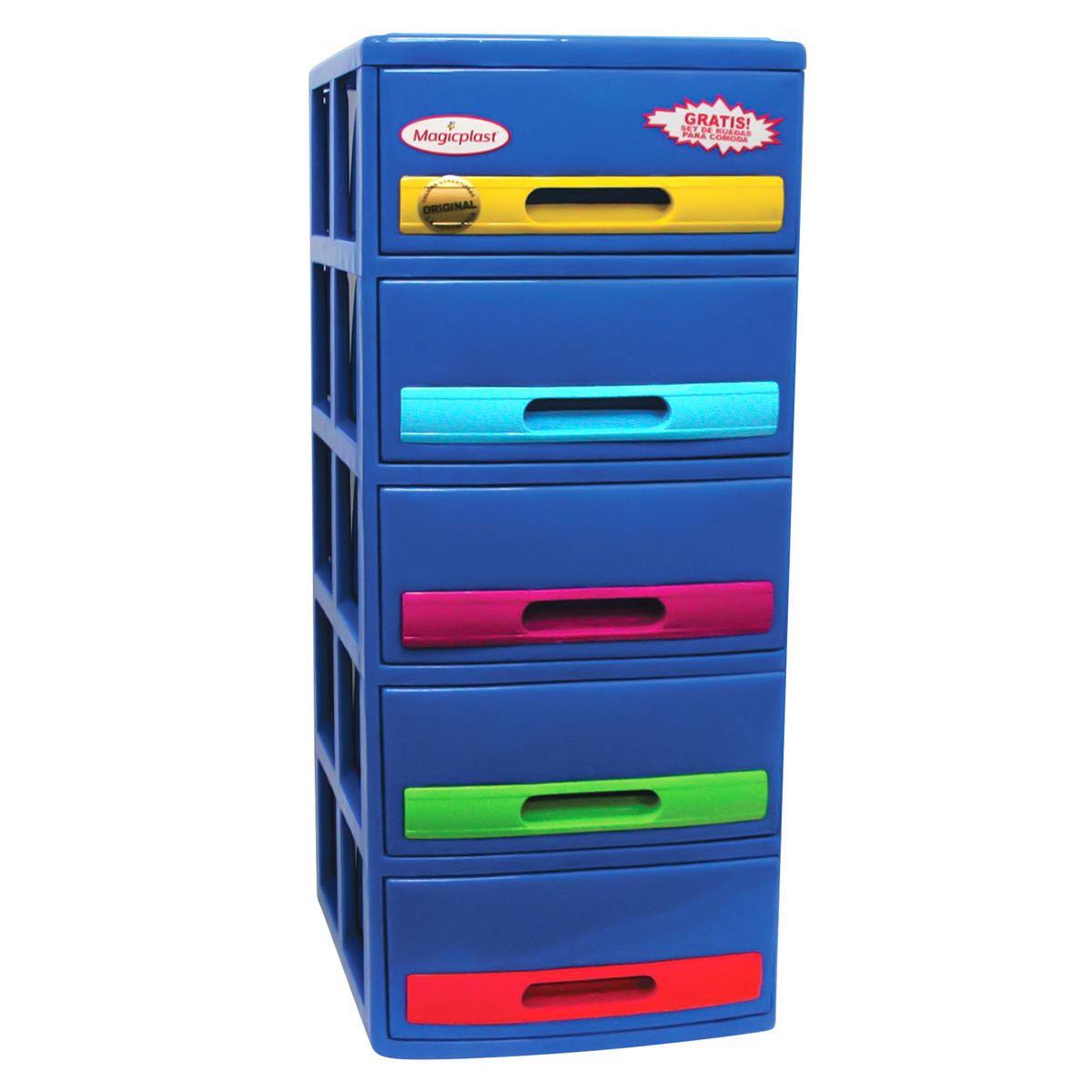 MAGICPLAST - Cómoda Cabinet Plástica 5 Cajones Azul Tropical