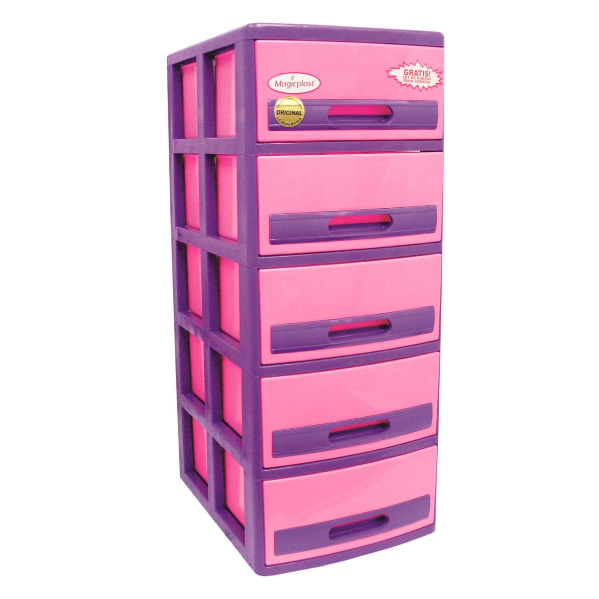 MAGICPLAST - Cómoda Cabinet Plástica 5 Cajones Barbie Fucsia