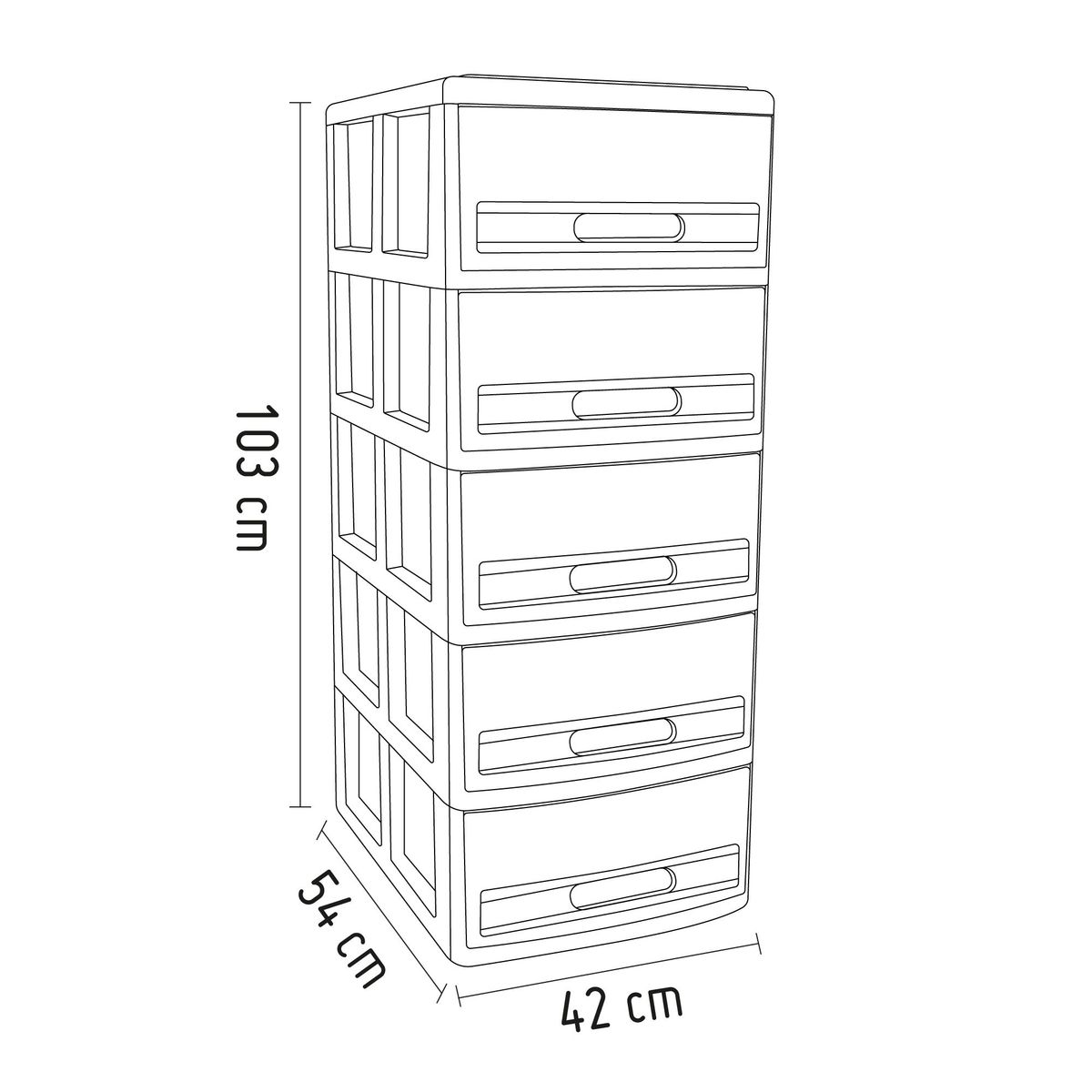 MAGICPLAST - Cómoda Cabinet Plástica 5 Cajones Barbie Fucsia