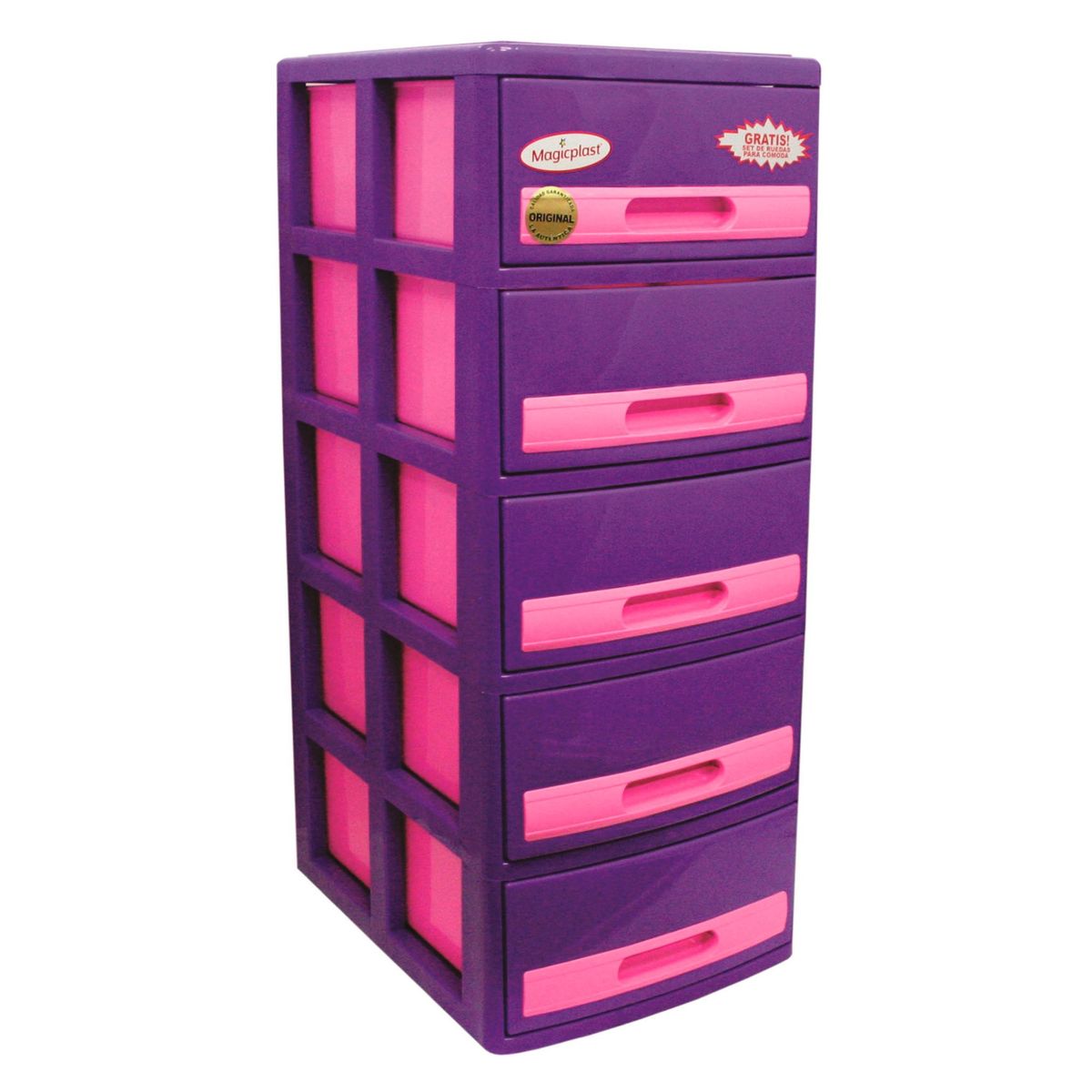 MAGICPLAST - Cómoda Cabinet Plástica 5 Cajones Barbie Lila