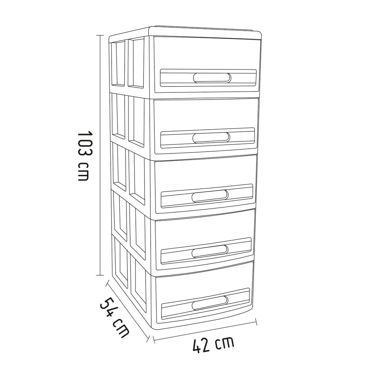 MAGICPLAST - Cómoda Cabinet Plástica 5 Cajones Barbie Lila