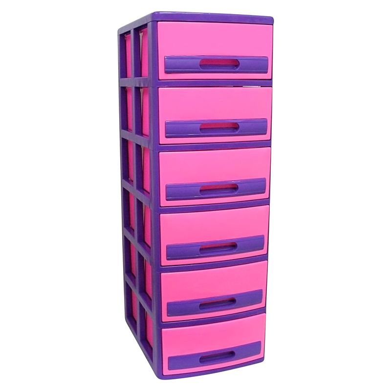 MAGICPLAST - Cómoda Cabinet Plástica 4 Cajones  Barbie Fucsia