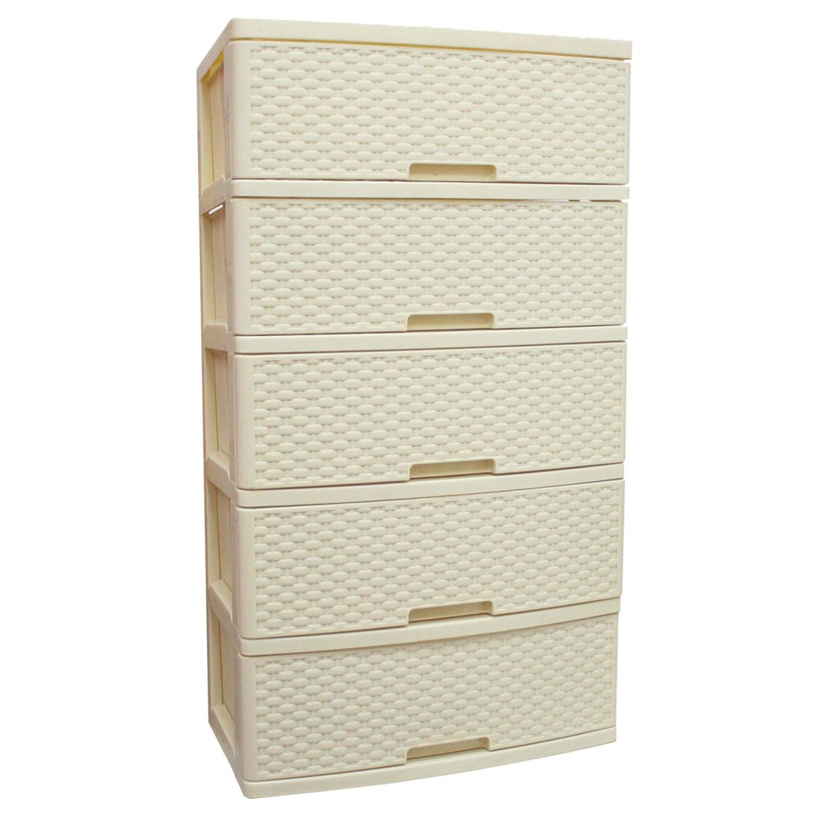 MAGICPLAST - Cómoda Mitran Plástica 5 Cajones Crema