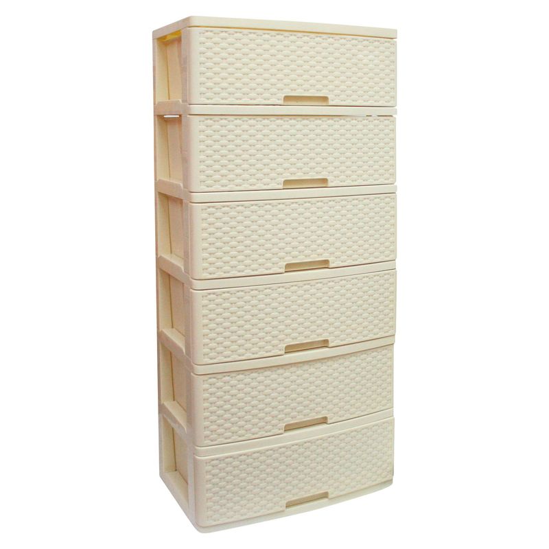 MAGICPLAST - Cómoda Mitran Plástica 6 Cajones Crema