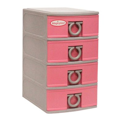 Gavetero Junior X4 Gris Rosado