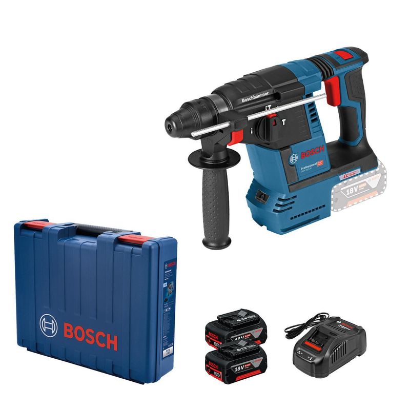 BOSCH - Rotomartillo Bosch 18V GBH 18V-26 Brushless  + 2 baterías + Maletín plástico