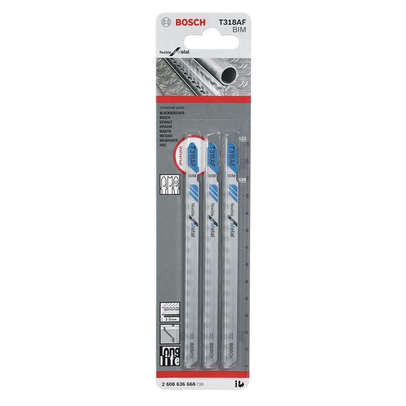 BOSCH - Hoja Caladora T318Af x3.Metal Flexible