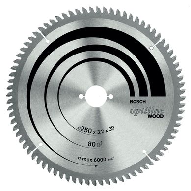 Disco Sierra Circular Optiline Wood 254x30mm 80D Bosch