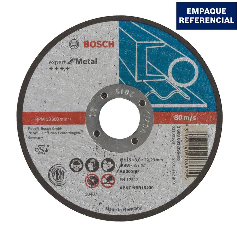 BOSCH - Disco de Corte Expert for Metal 115x3.0mm Centro Recto Bosch