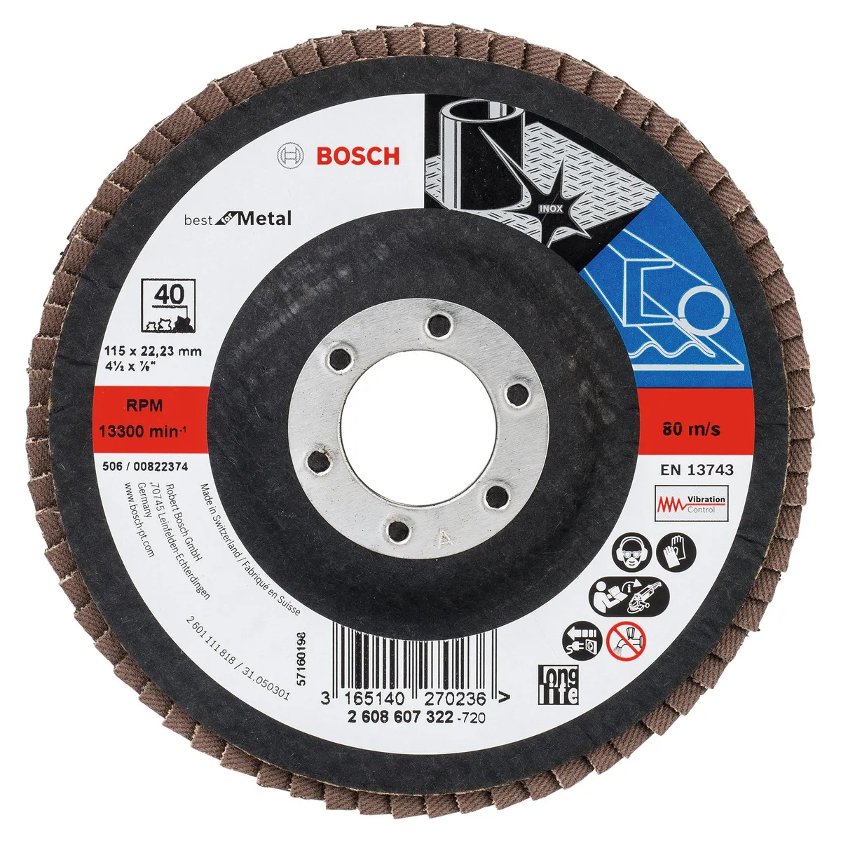 BOSCH - Disco Flap Best Metal 4.5 Gr.40