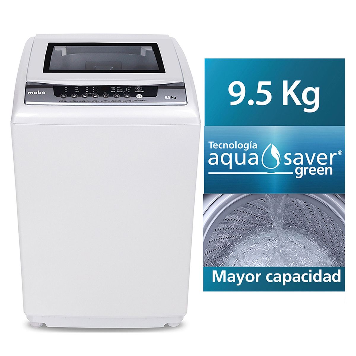 MABE - Lavadora Mabe 9.5 Kg LMA95BXI Blanco