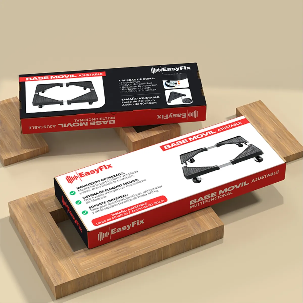 Soporte Móvil 120 Kg para Cocinas SMS-01M Negro, marca EASYFIX - Foto 2