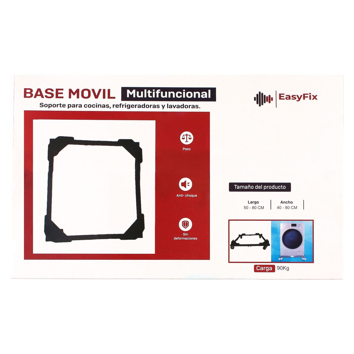 EASYFIX - Soporte Móvil 120 Kg para Cocinas SMS-01M Negro