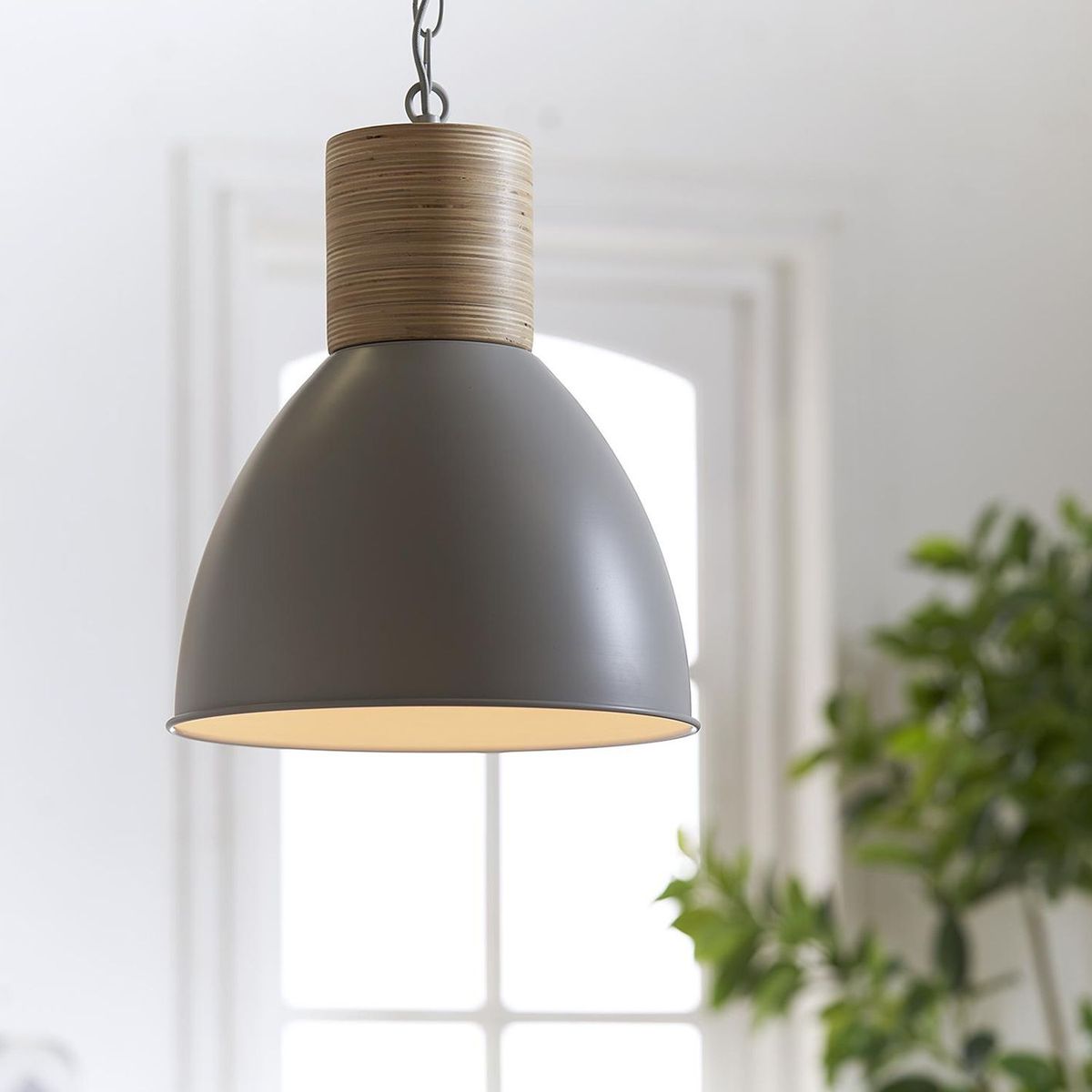 JUST HOME COLLECTION - Lámpara Colgante Assen 1L E27 Gris