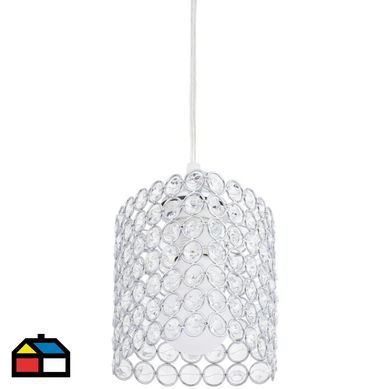 L�mpara Colgante Ovar 1 Luz Acero Transparente 30 W 14 cm