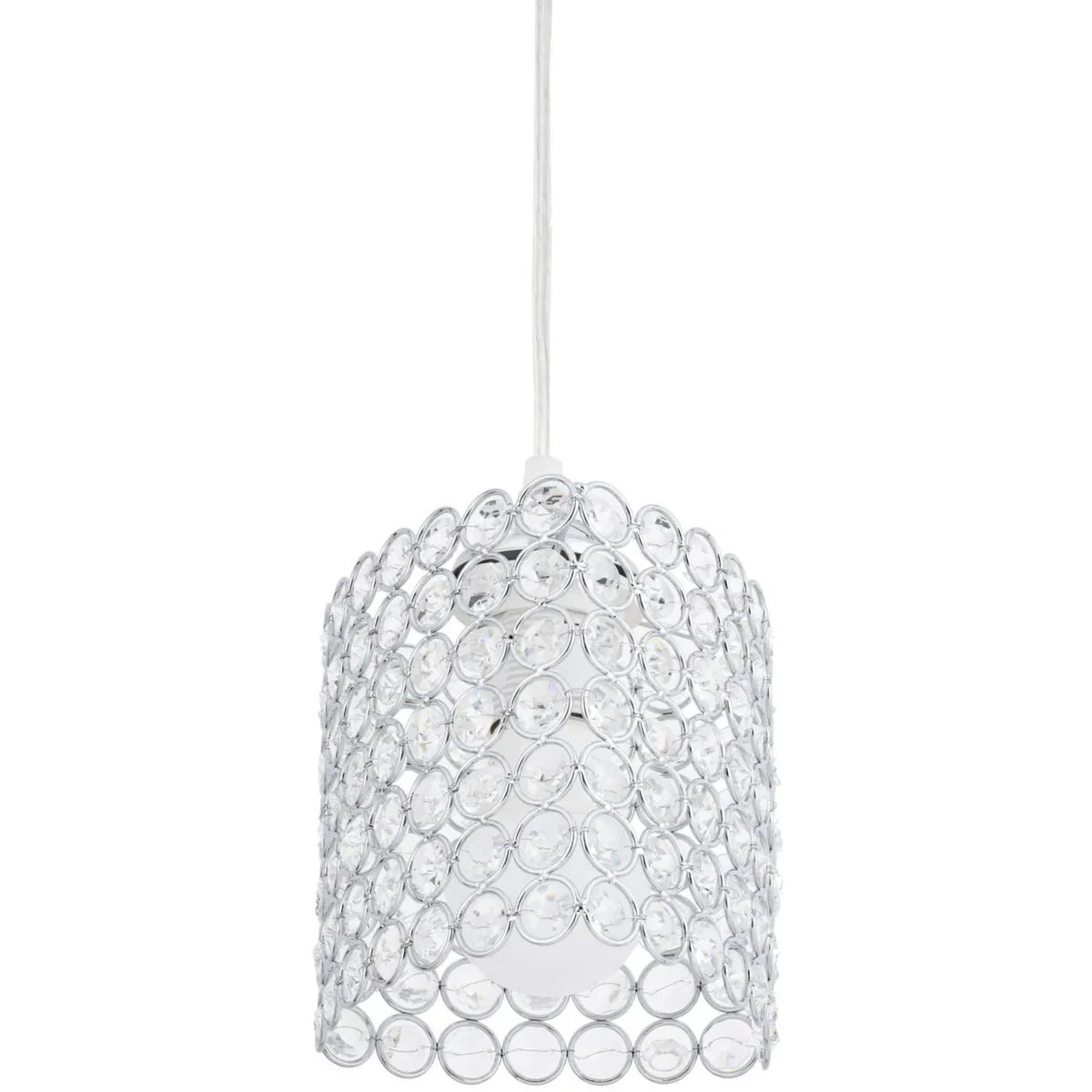 JUST HOME COLLECTION - Lámpara Colgante Ovar 1 Luz Acero Transparente 30 W 14 cm