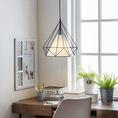 L�mpara Colgante Olhao 1 Luz Acero Negro 30 W 35 cm