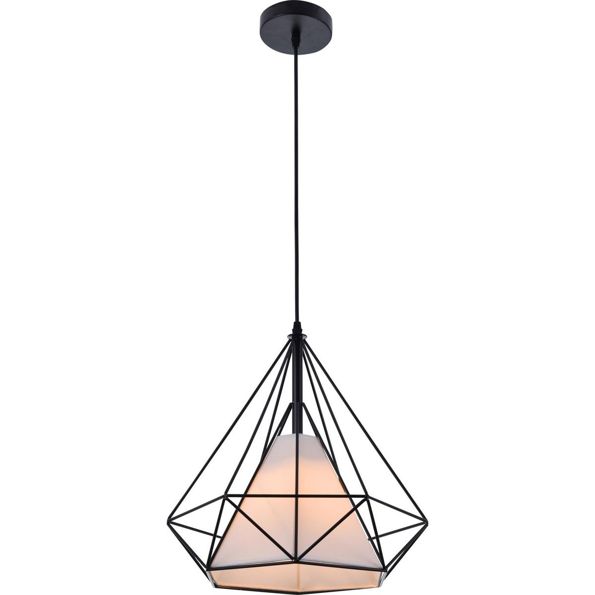 JUST HOME COLLECTION - Lámpara Colgante Olhao 1 Luz Acero Negro 30 W 35 cm