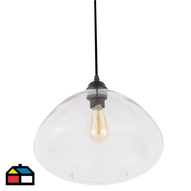 Lmpara Colgante Giza 1 Luz Acero Incoloro/Transparente 30 W 34 cm