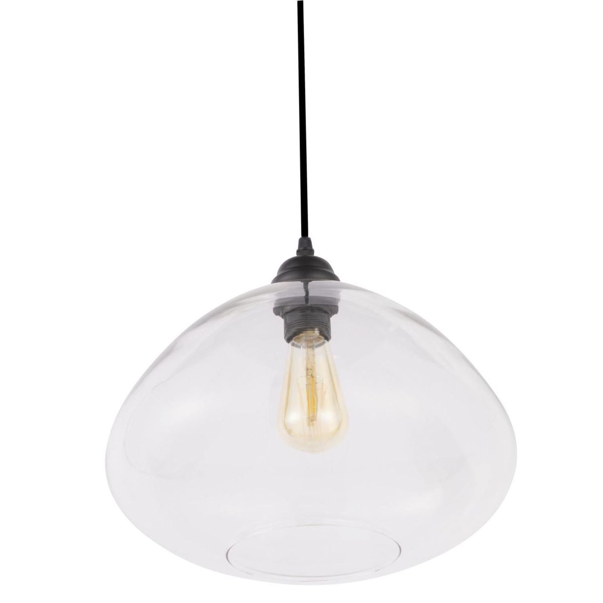 JUST HOME COLLECTION - Lámpara Colgante Giza 1 Luz Acero Incoloro/Transparente 30 W 34 cm