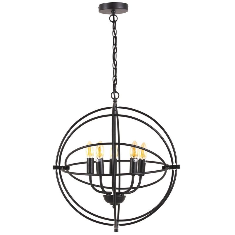 JUST HOME COLLECTION - Lámpara Colgante Taupo 5L E14 Negro