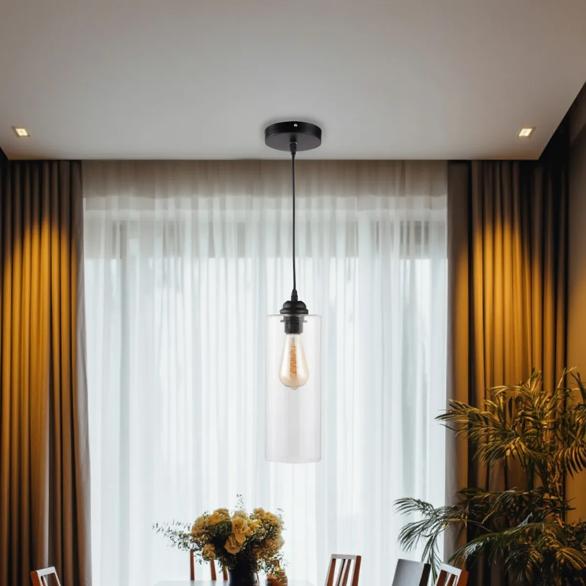 JUST HOME COLLECTION - Lámpara Colgante Brest1L E27 Negro