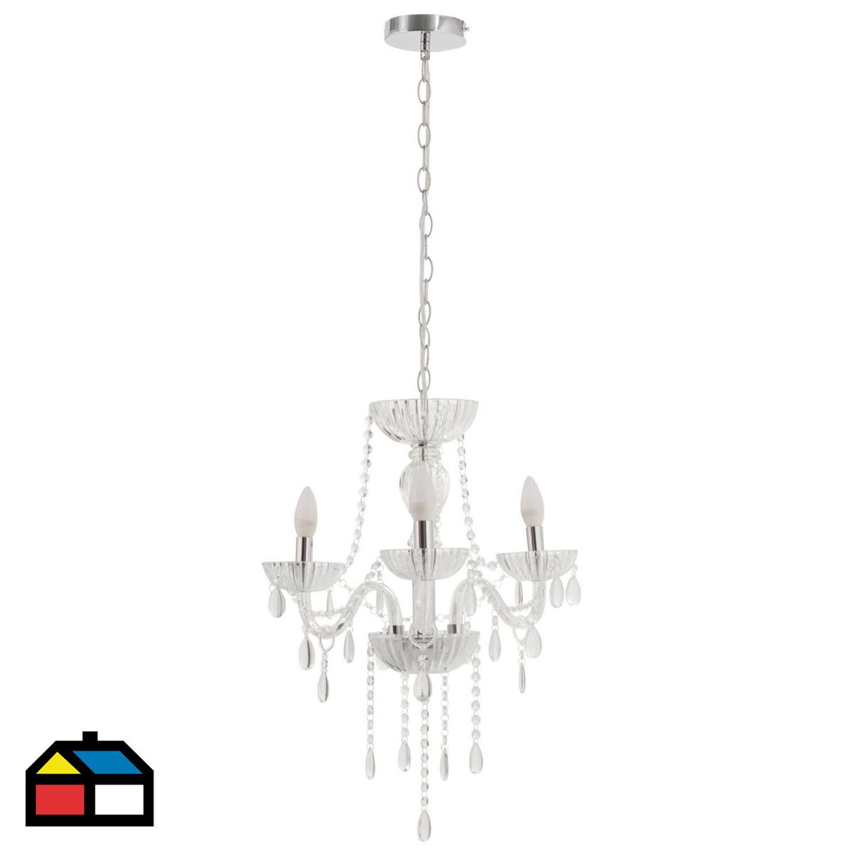JUST HOME COLLECTION - Lámpara Colgante Auriga 3 Luces Acero Gris/Plata 30 W 60 cm