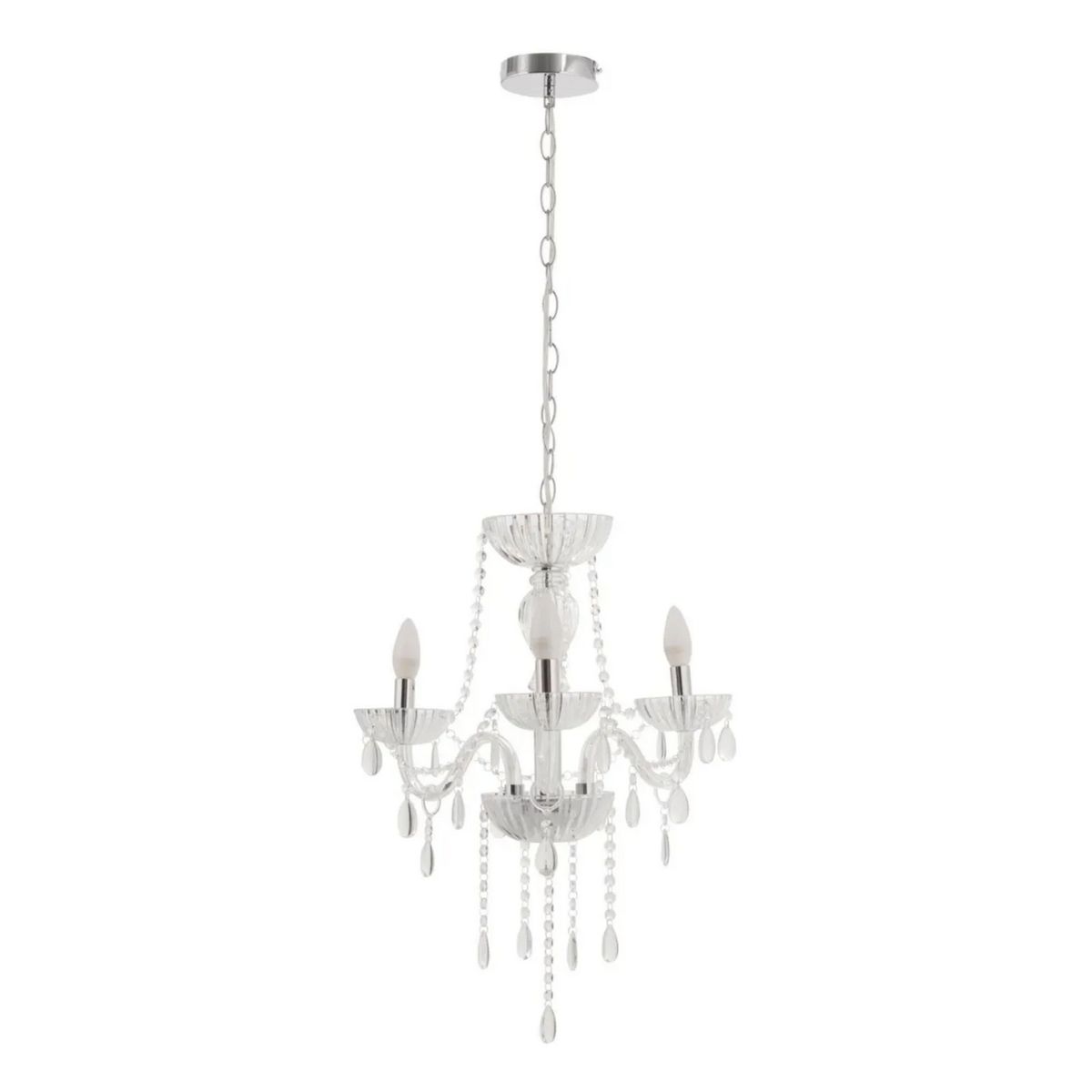 JUST HOME COLLECTION - Lámpara Colgante de Techo 3 Luces Auriga Plateada