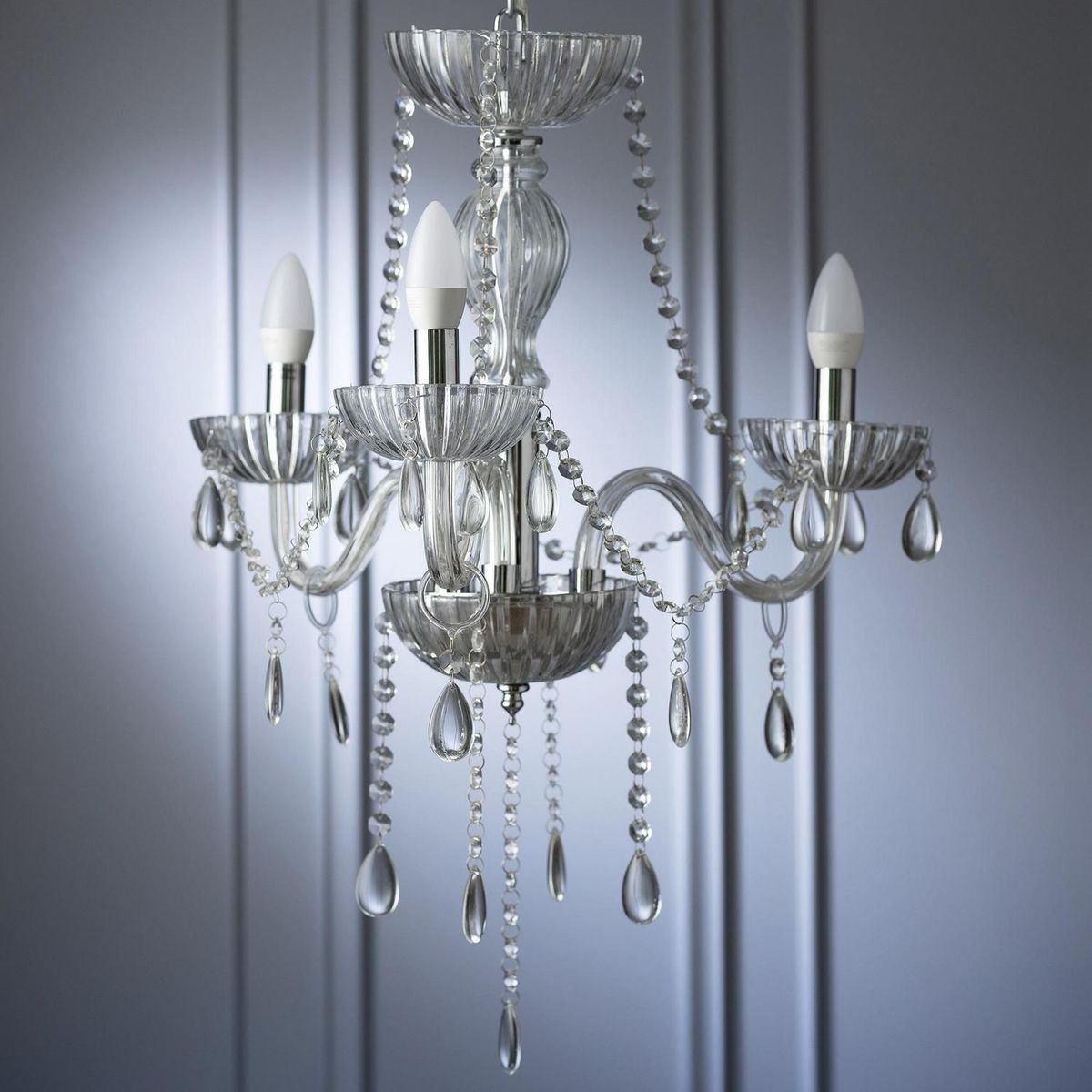 JUST HOME COLLECTION - Lámpara Colgante Auriga 3 Luces Acero Gris/Plata 30 W 60 cm