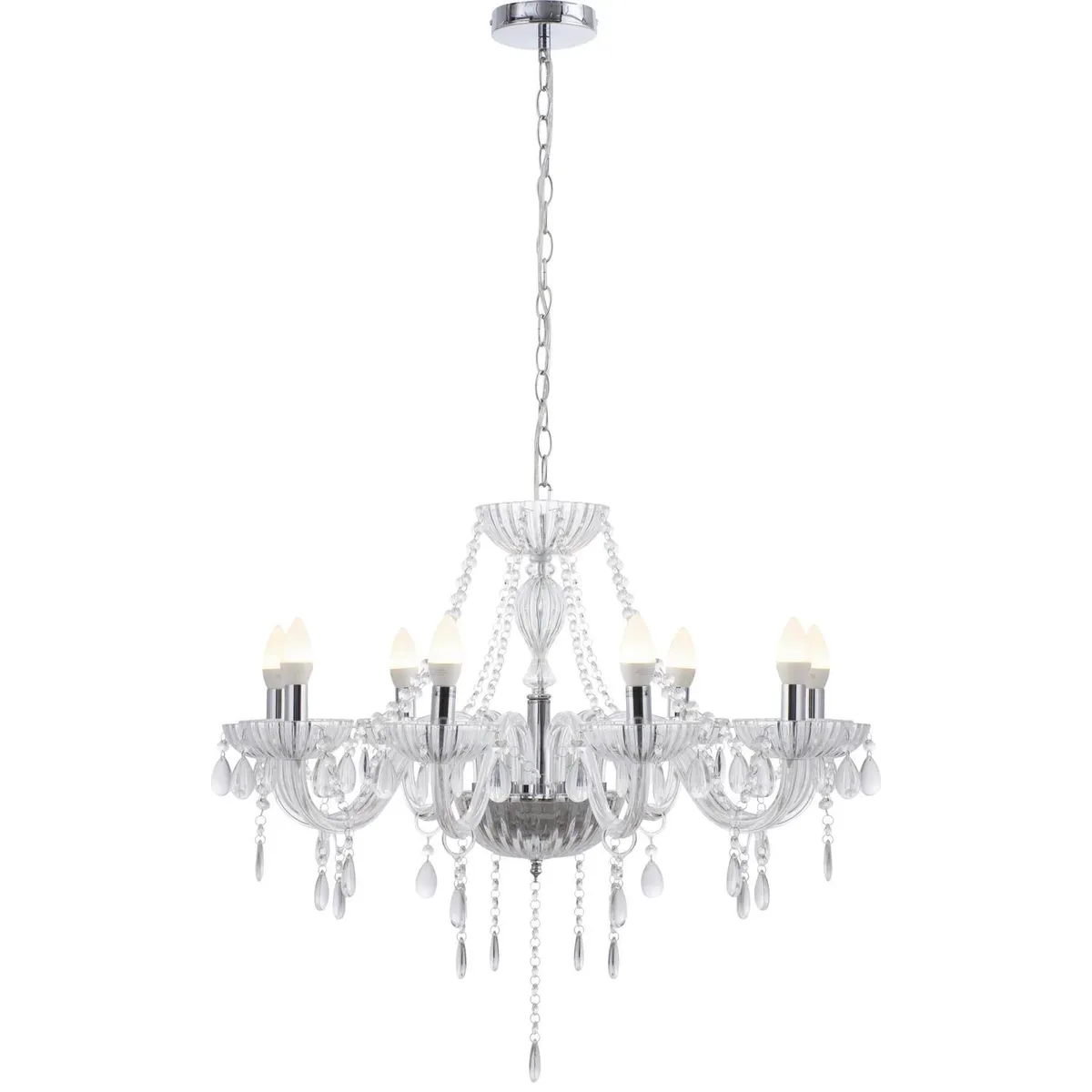 JUST HOME COLLECTION - Lámpara Colgante Auriga 8L E14 Blanco