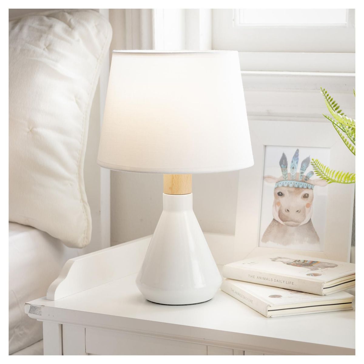 JUST HOME COLLECTION - Lámpara de Mesa Harlow Blanco 30W