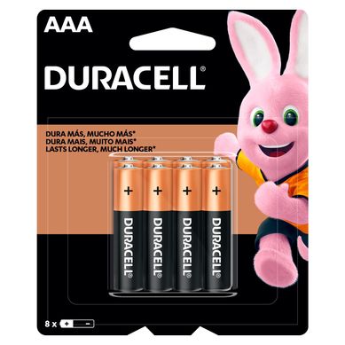 Pack de 8 Pilas Alcalinas Duracell AAA 1.5V