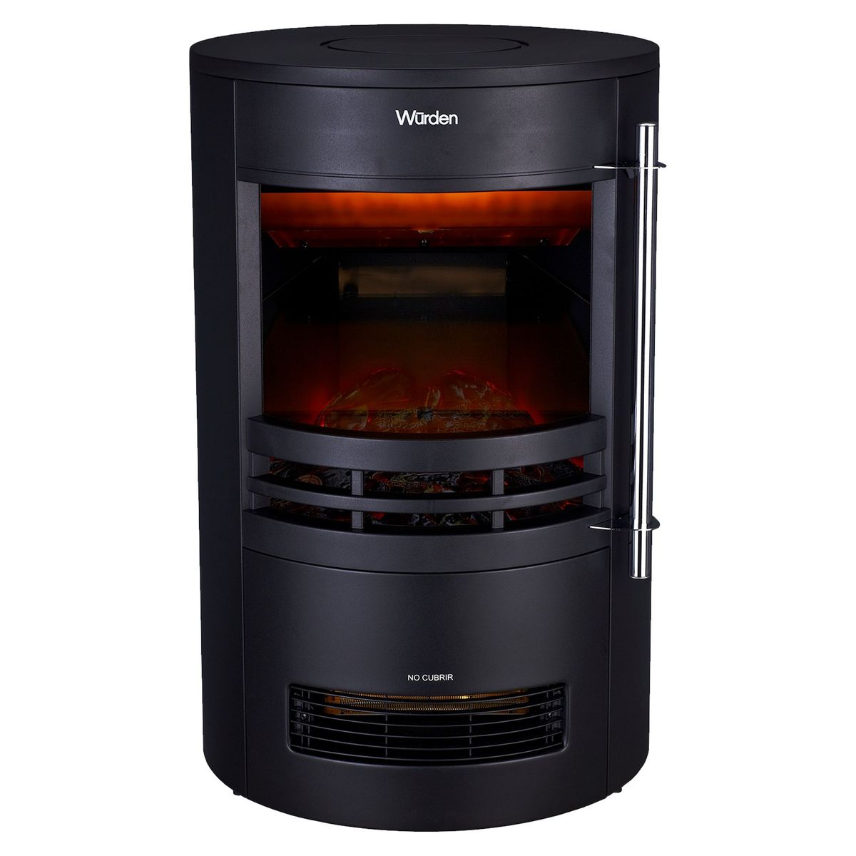 WURDEN - Chimenea Wurden Eléctrica 2000W 20 m2 Cilíndrica ND-189H Negro