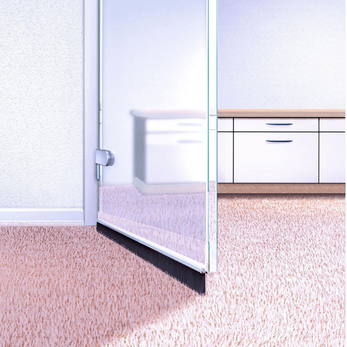 TESA - Burlete para Puerta Alfombrado Transparente