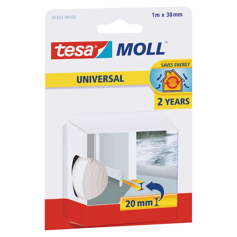 TESA - Burlete Adhesivo para Puerta Flexible 1 m. Blanco