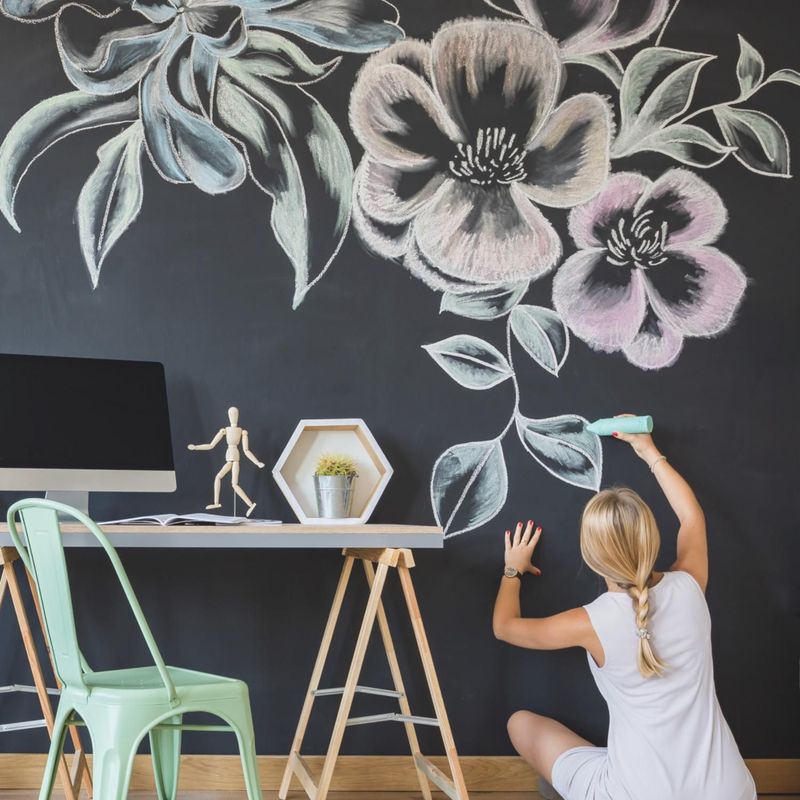 ROOMMATES DECOR - Papel Tapiz Pizarra Tiza