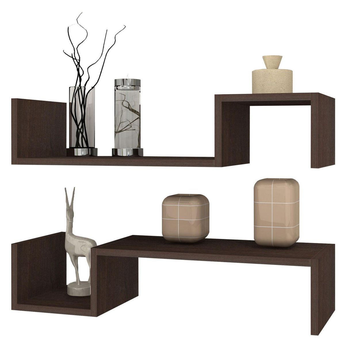 MODUPAK - Repisa Lineal Pack x2 Nogal