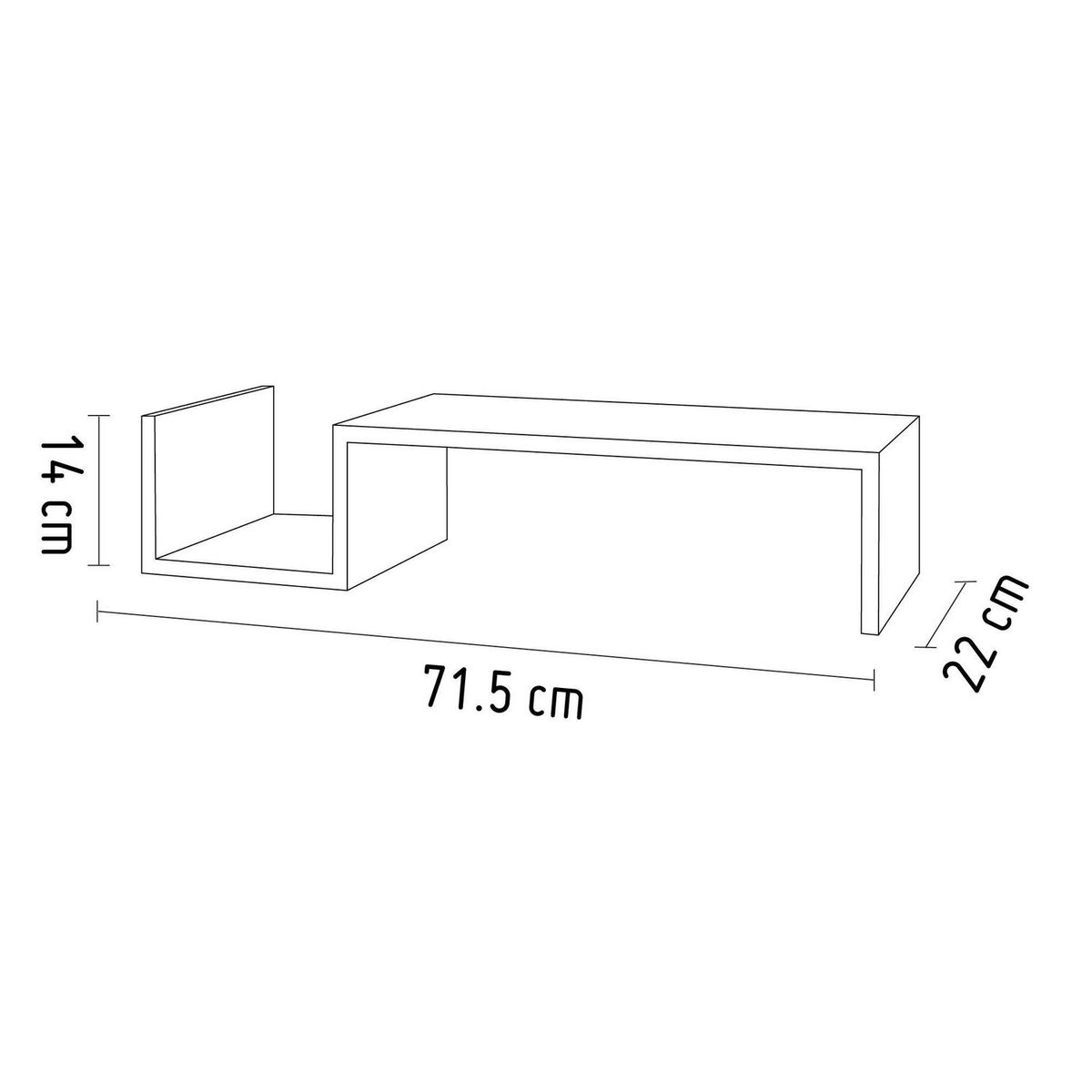 MODUPAK - Repisa Lineal Pack x2 Nogal