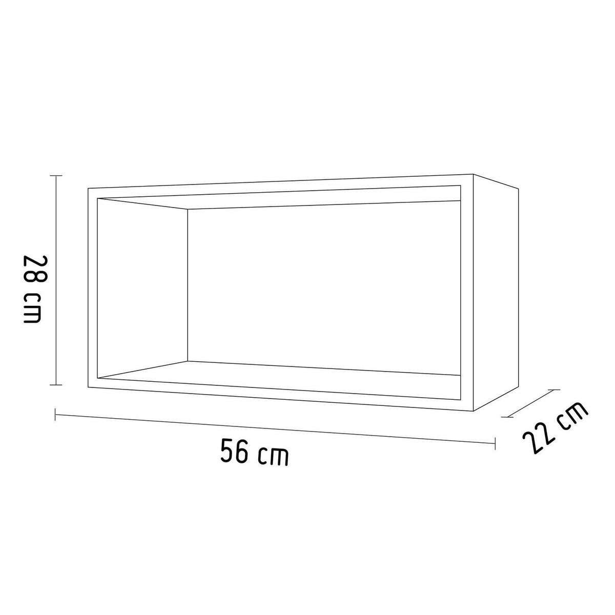 MODUPAK - Repisa Rectángulo Decorativo Blanco