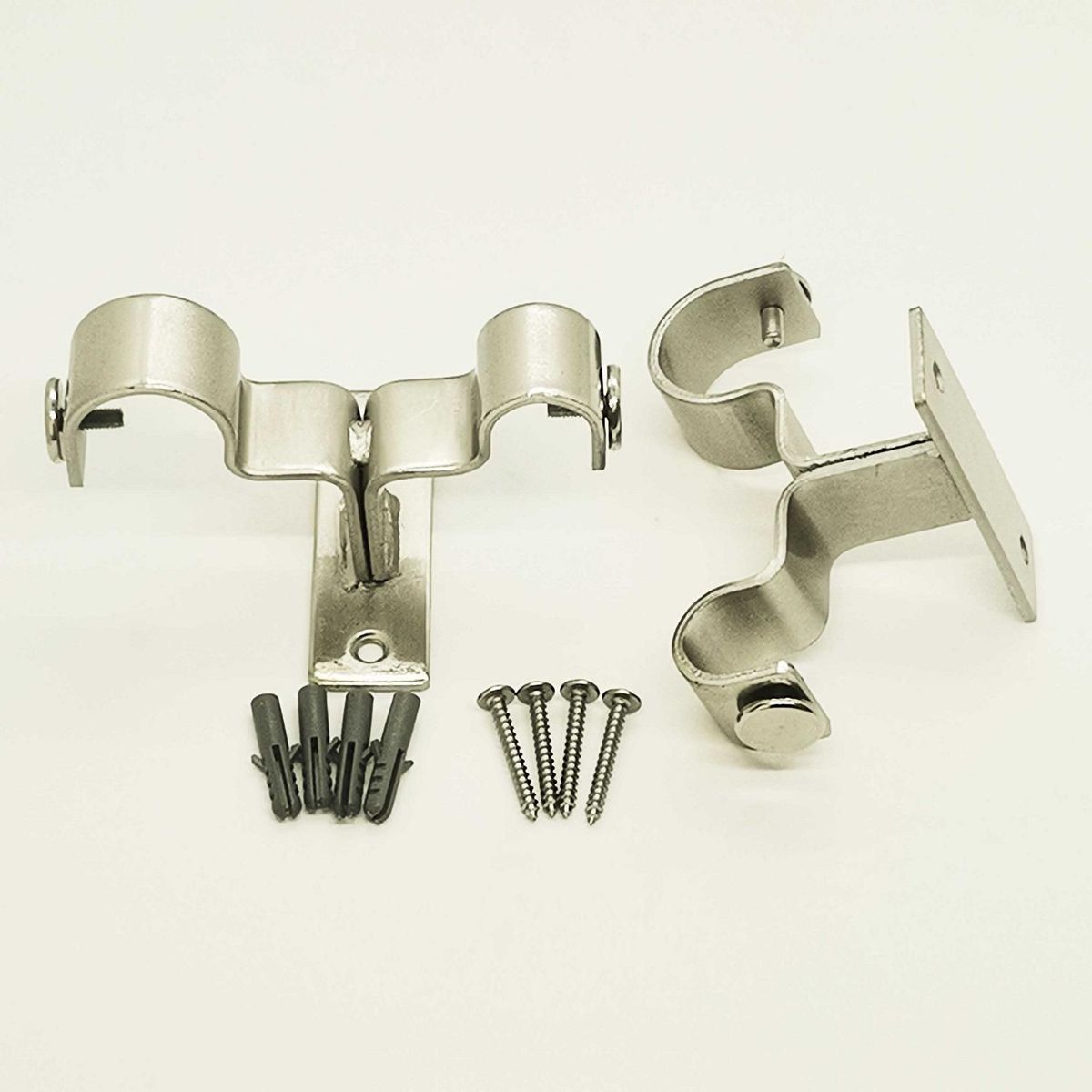 METALHSA - Soporte doble Muro nickel 19/28mm (2un)