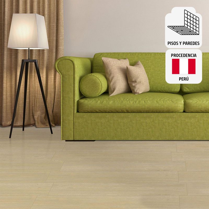 SAN LORENZO - Cerámica Beige 21x62 Maderadas Mate 1.61 m2