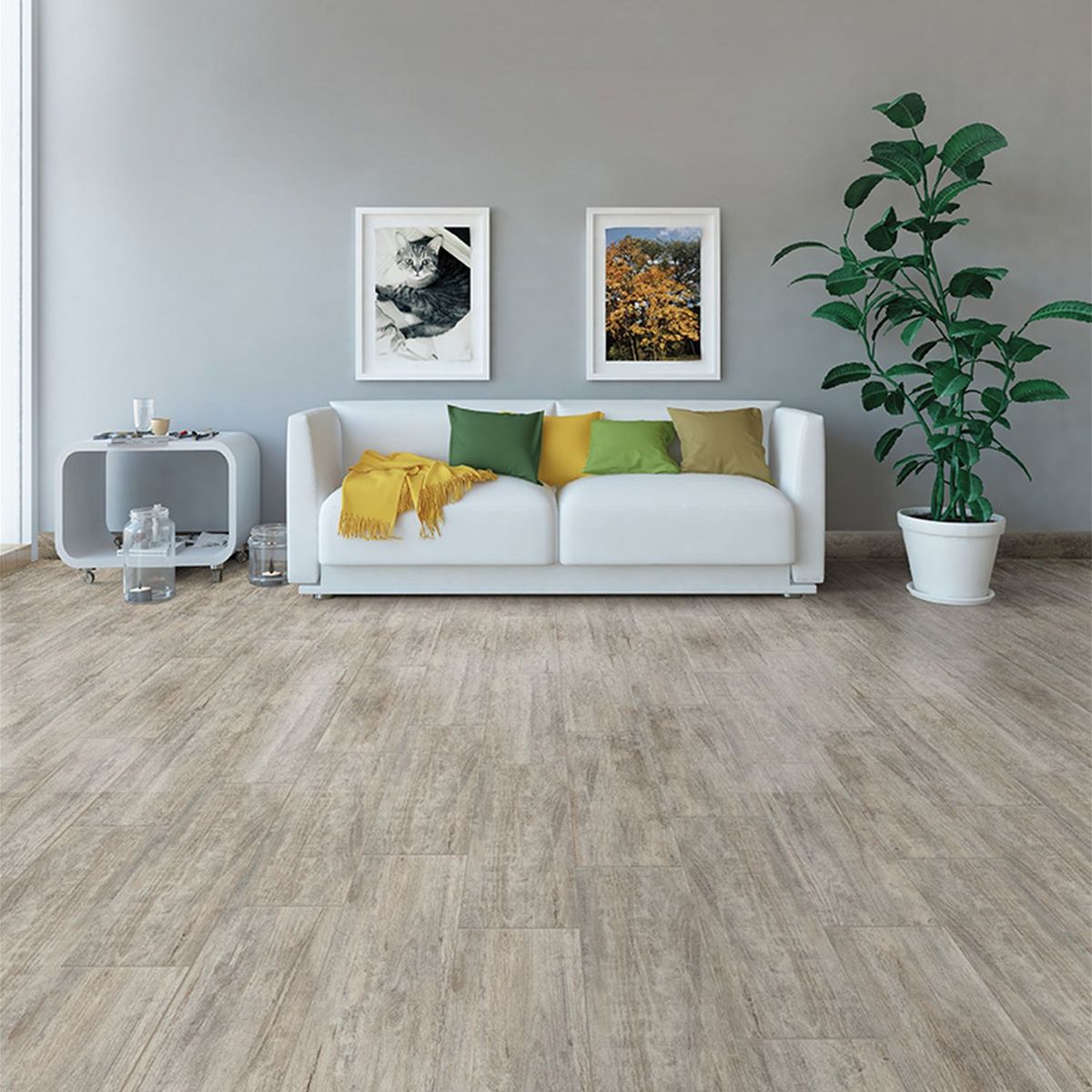 SAN LORENZO - Cerámica Gris 21x62 Maderadas Mate 1.61 m2