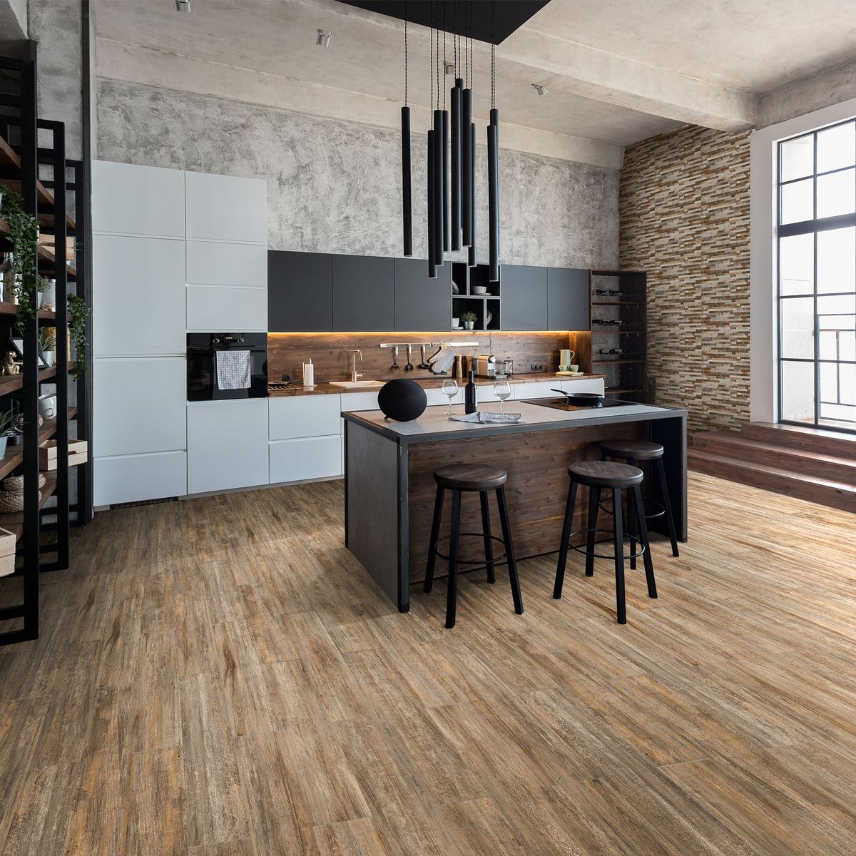 SAN LORENZO - Cerámica rectificada Marrón 21x62 Maderadas Satín 1.61 m2