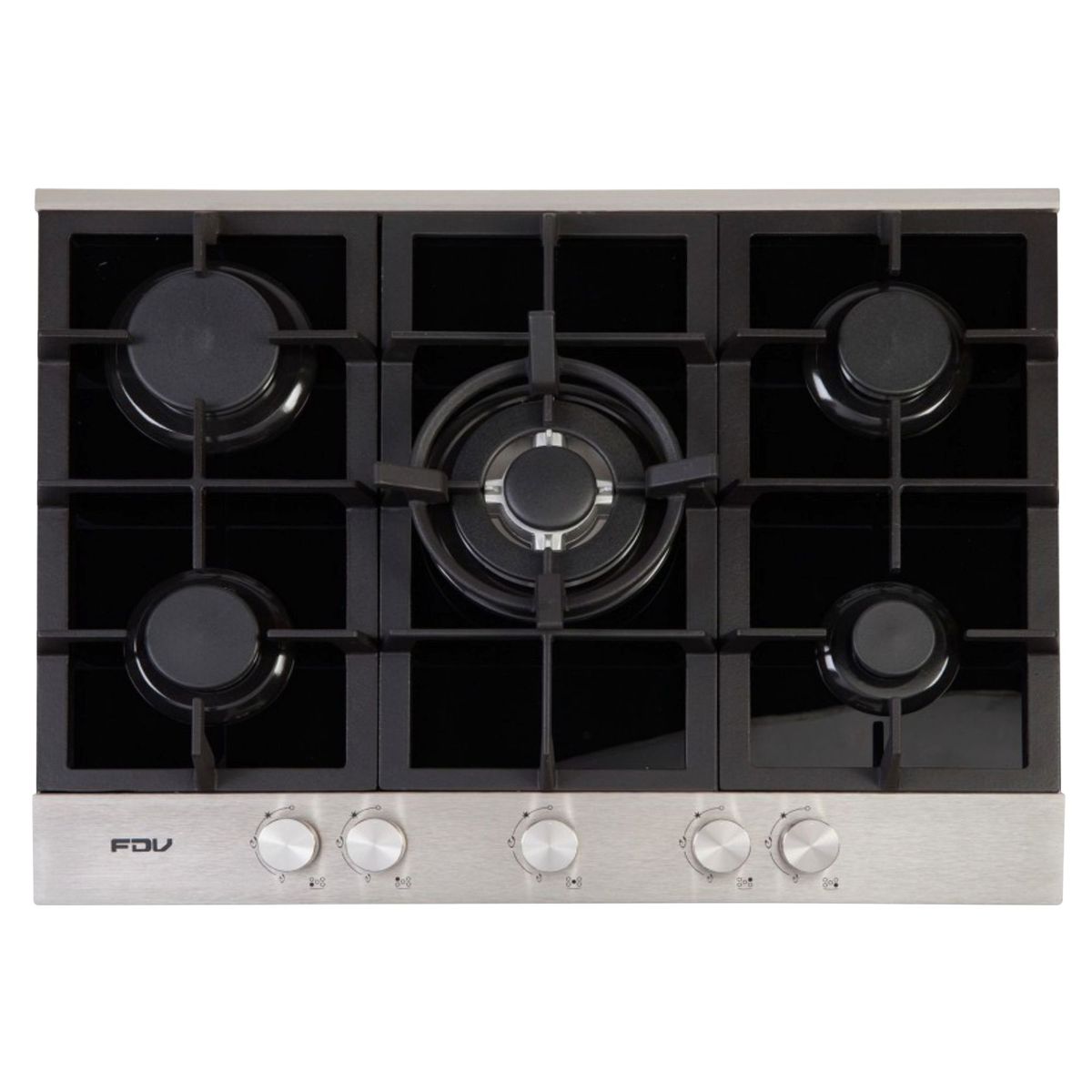 FDV - Cocina Empotrable FDV a Gas 5 Hornillas Deluxe Chef But Inox/Negro