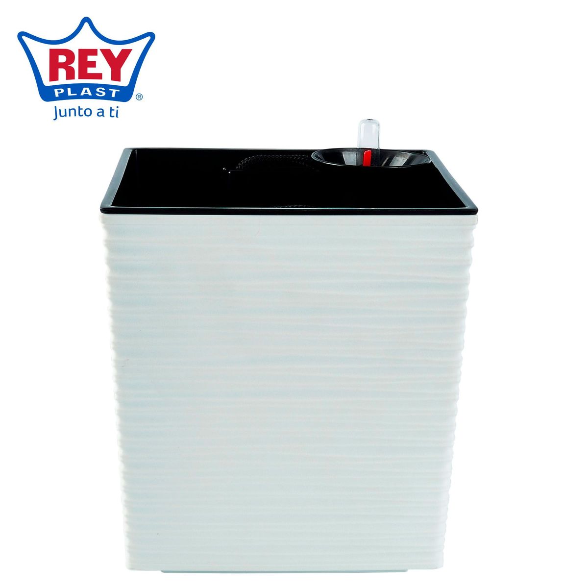 REYPLAST - Maceta Piedra con Riego Blanco 19x19cm