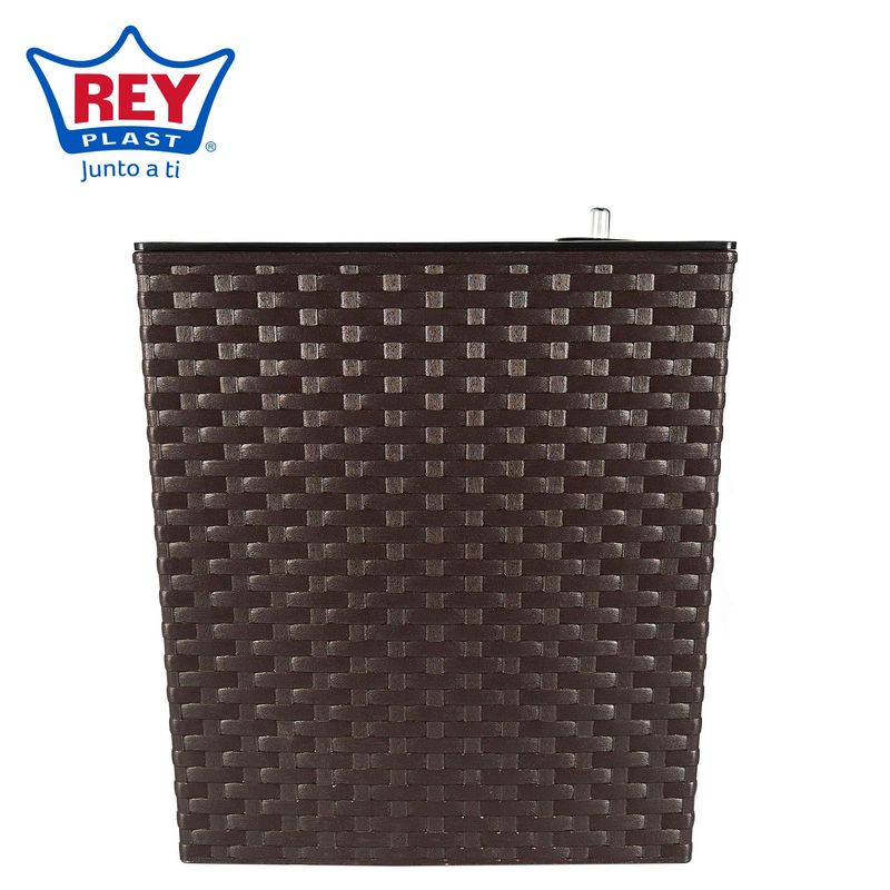 REY - Maceta Ratan con Riego Marrón 30cm