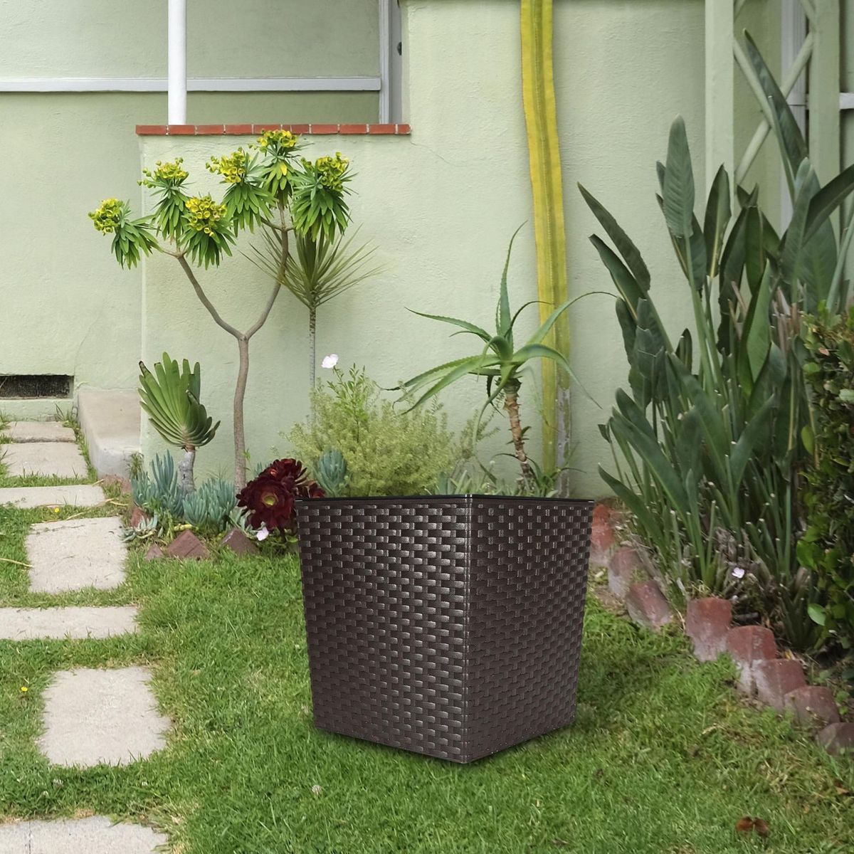 Maceta Ratan con Riego Marrón 30cm, marca REYPLAST - Foto 2