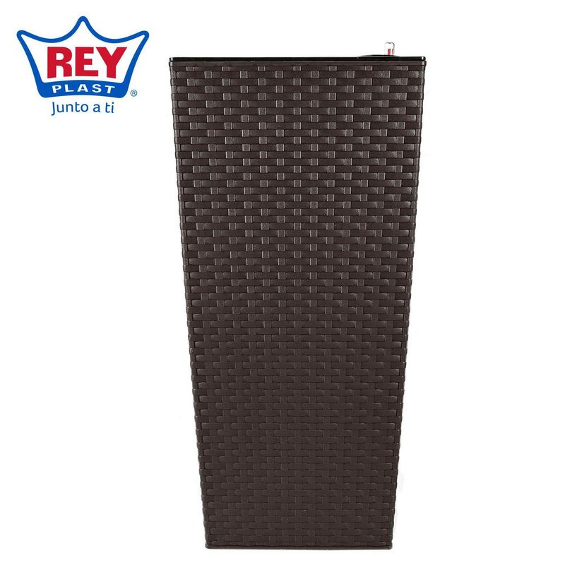 REYPLAST - Maceta Ratan con Riego Marrón 29x57x
