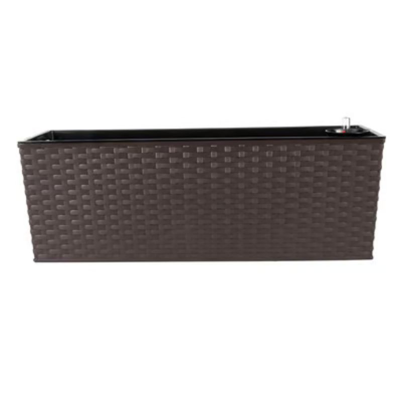 REYPLAST - Maceta Ratan con Riego Marrón 56x19cm