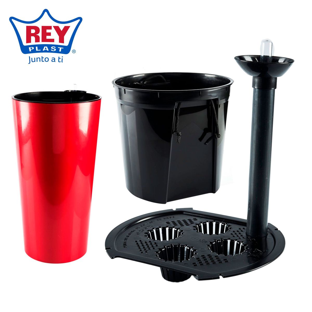 REYPLAST - Maceta Redonda Marfil Rojo